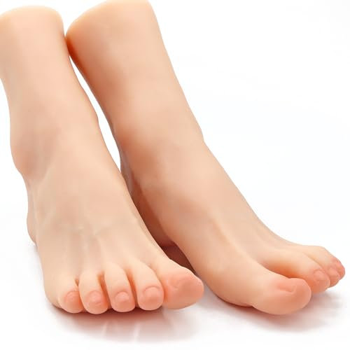 Resafy Weibliche Schaufensterpuppenfüße aus weichem Silikon, lebensgroß, geruchlos, 1:1, realistisches Fußmodell, Schuhe, Schmuck, Sandalen, Schuhsocken, Display, Kunst, Skizze ohne Nagel