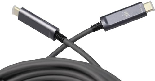 DWLCWY Glasfaser-USB-C-auf-USB-C-Kabel (10 m), schlankes High-Speed-USB-3.1-Aktivkabel für VR, Webcam, Laptop usw., 10 m, Grau