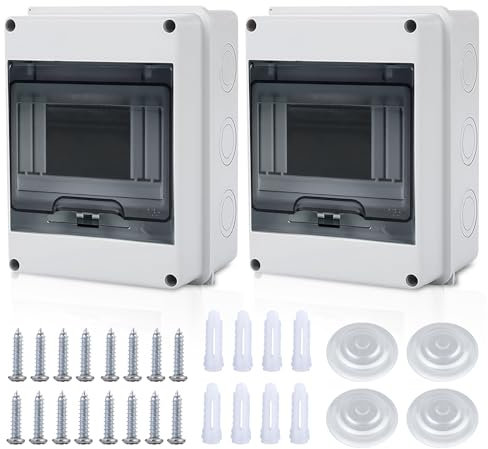 Coffret Electrique Etanche Exterieur: 2 Pièces Boîte Etanche Electrique Exterieur IP65, Tableau Electrique 1 Rangée Etanche 5 Modules, Boîtier Electrique, Tableau Electrique Etanche pour Disjoncteur