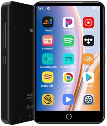 80 GB Lettore MP3 con Bluetooth e WLAN,Lettore MP4 con Spotify,4,0 Pollici Full Touchscreen Digitale con Suono HiFi,Lettore Musicale Android con Audible,Deezer,Play Store Fino a 1TB