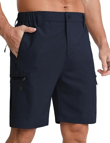APTRO Mens Cargo Hiking Shorts Outdoor Lightweight Golf Casual Shorts for Men with 5 Zipper Pockets Navy XXL