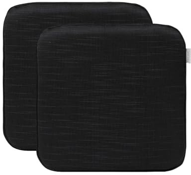 RACE LEAF 2er Set 40,5x40,5 cm Memory Foam Slow Rebound Sitzkissen Indoor Household Sitzkissen Wasserfeste Oberfläche und rutschfeste Unterseite Schwarz (Schwarz)