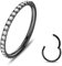 ESHIONER Nasenpiercing G23 Titan Hypoallergen Nasenring Schwarz Septum Piercing Conch Helix Ohrring Clicker Ring Nostril Tragus Ohr Piercing Ring Lip Nose Daith Rook Piercing Schmuck CZ 18G 6MM