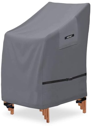AWNIC Garden Stacking Chair Covers Furniture Covers Waterproof Tear Resistant with Air Vents for Garden Outdoor Chairs 65 * 75 * 120/85cm