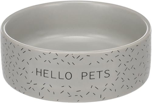 Flamingo Gamelle pour la Nourriture et l'eau Lada Gris – 330ml – pour Chien ou Chat | Design Joli en céramique émaillée - Résistante, Stable et Facile à Nettoyer