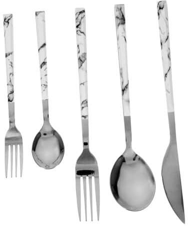 Alipis 1 Juego De Tenedores Y Cortadores Rústicos Cubiertos Vajilla Cocina Cena Con Utensilios Cucharas Y Tenedores Modernos Cuchara De Bebé Cortador Tenedor Cortador Cuchara Plata Acero