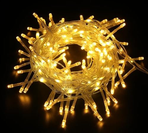GlobaLink Luci Albero Natale 500LEDs, Catena Luminosa 100M Esterno IP44 Impermeabile,9 Modalità Dinamici,Funzione Memoria, Calda Decorazione Natalizia per Casa Interno Giardino-Bianco caldo