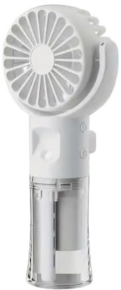 diwedaso Ventilateur humidificateur portable avec régulation de la vitesse du vent à 4 vitesses, faible bruit, pulvérisation/ventilateur, alimentation en eau intégrée, refroidisseur portatif, blanc