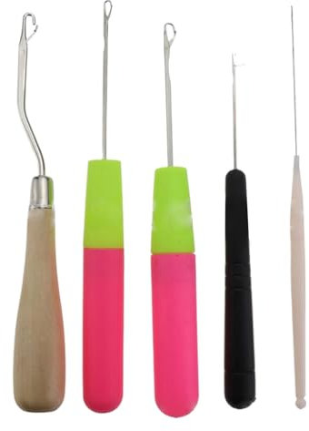 5pcs -Latch -Haken, praktische Häkelnadel -Set für Pullover und Socken, Häkeln für Haarverlängerung Geflecht Teppich und anderes Handwerk