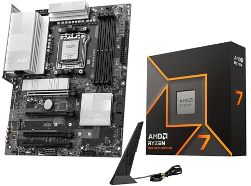 Micro Center AMD Ryzen 7 9700X Processor with MSI PRO B850-P WF Motherboard | CPU Motherboard Combo, Ready for AI PC, AM5, DDR5, PCIe 5.0, M.2 Gen5, Wi-Fi 7, 5G LAN, ATX, Windows 11 64-Bit Support