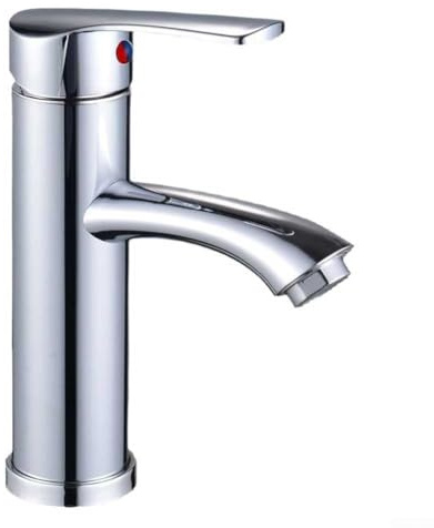 CNANRNANC Grifo de baño plateado cepillado para fregadero y caravana, instalación de un solo agujero, construcción de acero plástico y cobre con resistencia a los arañazos y a la oxidación