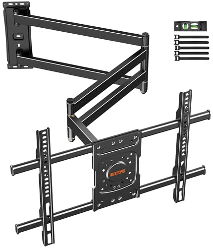 WHYFONE Supporto TV Parete con Braccio Extra Lungo 1016mm | Staffa TV Girevole Inclinabile ed Estendibile per Schermi da 37-75 Pollici, Braccio TVs ad Angolo VESA 600x400mm fino a 45kg