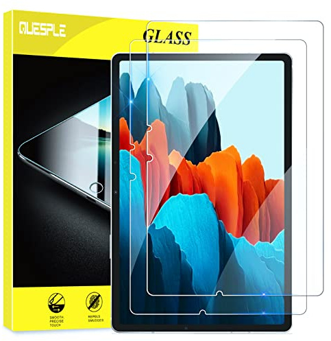 QUESPLE [2 Stück] Panzerglas Schutzfolie für Samsung Galaxy Tab S8/S7 11 Zoll, 9H Härte, Anti-Kratzer, Einfache Installation Gehärtetem Glas Displayschutz für Galaxy Tab S8 2022/S7 2020