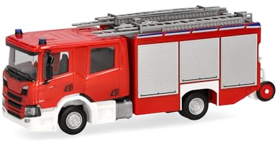 Herpa LKW Modell Scania CP28 Crewcab Löschfahrzeug Feuerwehr, Miniatur im Maßstab 1:87, Sammlerstück, Made in Germany, Kunststoff