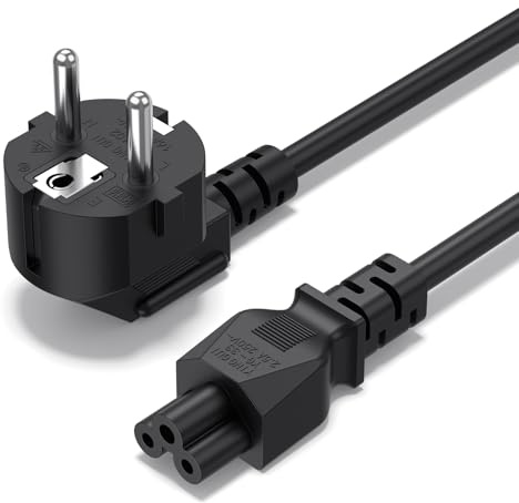 Cable Alimentation 3 Broches 1.5M, Cordon d'alimentation pour Ordinateur Portable pour HP Lenovo Dell LG ASUS Acer Sony Samsung Epson Imprimante Scanner TV C5 Câble Chargeur Trèfle/Mickey Mouse (1)