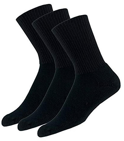 thorlos Unisex-Erwachsene Tennis Thick Padded Crew 3 Pair Packs Socks Tennissocken, Schwarz (3 Paar), Large
