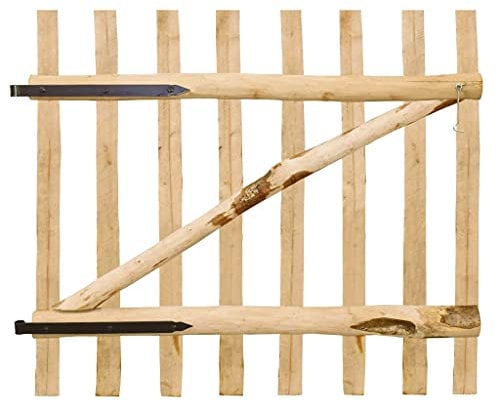 vidaXL Portillon Simple de Clôture Bois de Noisetier 100x90 cm Porte Jardin