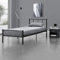 [en.casa] Metallbett 90x200 cm Schwarz auf Stahlrahmen mit Lattenrost Bettgestell mit Kopfteil Design Jugendbett Gästebett