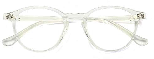 Dollger Blaulichtfilter Brille Computerbrille ohne sehstärke Anti-Blaulicht Klassische Rund Frame Gaming Brille für Damen Herren Schwarz