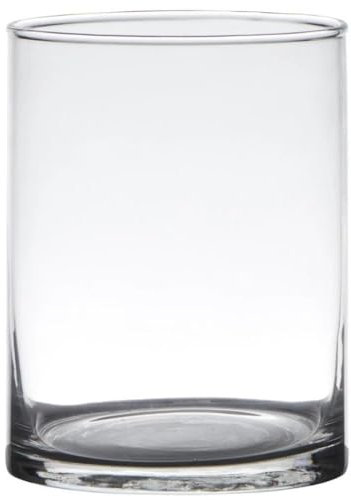Dekoglas, Vase Zylinder H. 20cm D. 11,5cm transparent rund Glas Hakbijl