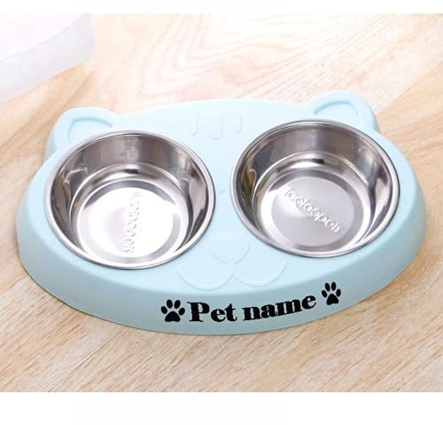 CZD Personalised Dog Bowl,dog Bowls for Small Dogs,non Slip Dog Bowl,stainless Steel Dog Bowl,puppy Food Bowls Set,personalised Dog Food Bowl (blue)