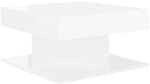 vidaXL Couchtisch Beistelltisch Wohnzimmertisch Kaffeetisch Sofatisch Teetisch Tisch Wohnzimmer Wohnzimmermöbel Hochglanz-Weiß 57x57x30cm Holzwerkstoff