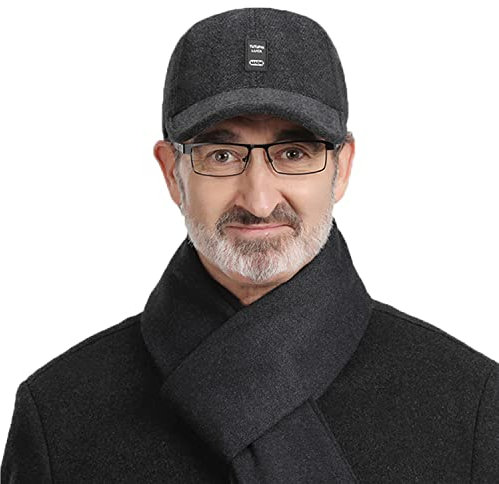 CLAPE Winter Warm Baseball Cap Mit Ohrenklappen - Wool Herren Winterkappe Für Draußen, Sport Und Reisen