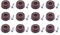 Vipla Semi-Soft Non-Slip Rubber Feet for Chair, Table, Chopping Board, Crate etc. (Diameter 22 x 8 mm, Pack of 12 + 12 Screws, Brown)