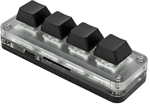 Cuifati -4-Tasten-Tastatur, Programmier-Makro-Pad-RGB-Tastatur, einhändige, vollständig programmierbare Tasten, für, für Vista, für, für Macos