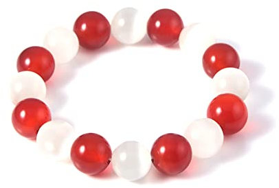 Shopular Anime Bracelet White Red Crystal Beads Bangle Bracelets Men Women Jewelry Daily Costume Cosplay Merch Prop Gift