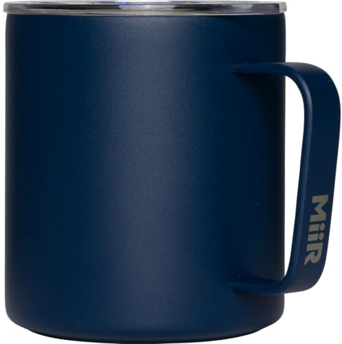 MiiR Campingbecher, doppelwandig, vakuumisoliert, Edelstahl mit spritzwassergeschütztem Schiebedeckel, 340 ml