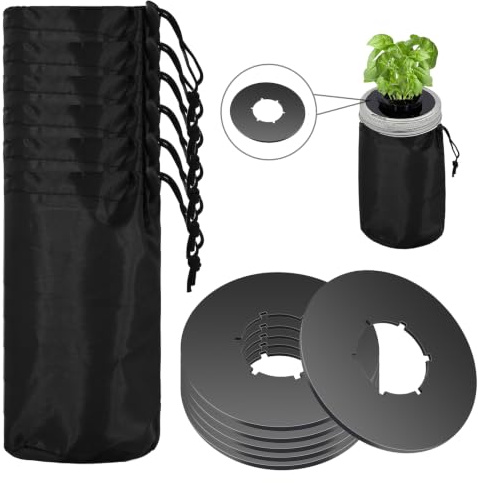 6Pcs Kratky Lids - Wide Mouth Hydroponic Cover Lids with Blackout Sleeves and Hole for Mason Jars