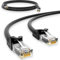 HB-DIGITAL 0,5m Patchkabel RJ45 LAN CAT 6 Ethernetkabel Netzwerkkabel bis zu 1 Gbit/s CAT 6 Kupfer Profi U/UTP DSL für Patchpanel Switch Router Modem - Schwarz