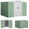 GYMAX Abri de Jardin 205 x 257x 175,5CM pour Stockage, Cabane Extérieur à Outils avec 2 Portes Coulissantes 4 Bouches de Ventilation, Structure Robuste avec Tôle en Acier Galvanisé, Vert