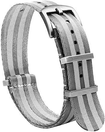 TStrap Nato Uhrenarmband 22mm Nylon - Dunkelgrau Armband Uhren für Herren Damen Ersatz - Weich Schnellwechsel Uhrband Ersatzarmband Uhr - 18mm 20mm 22mm 24mm