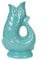 Gurgly Iconic Kingfisher Glug Jug Large 28cm 1.4L – Fish Water Jug, Decorative Fish Vase, Ornament, Carafe (Aqua)