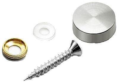 zalati Set Schrauben 12pcs Spiegel Schrauben Standoff Wandbefestigungen mit Kupfer Unterlegscheiben für Glas Spiegel Billboards Bilderrahmen Zeichen Displays -16 mm