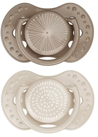 Difrax LOVI - Dynamischer Schnuller - 3 bis 6 Monate - Beige & Braun