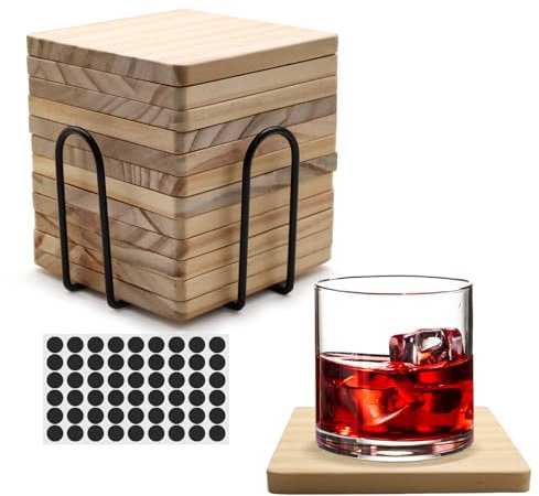 VIBRATITE Unvollendete Holzuntersetzer 12er Set, 4 Zoll Quadratisch Blank Holzuntersetzer Handwerk Untersetzer für DIY Architekturmodelle Zeichnung Malerei Holzgravur Holzbrennen Laser Scroll Sawing