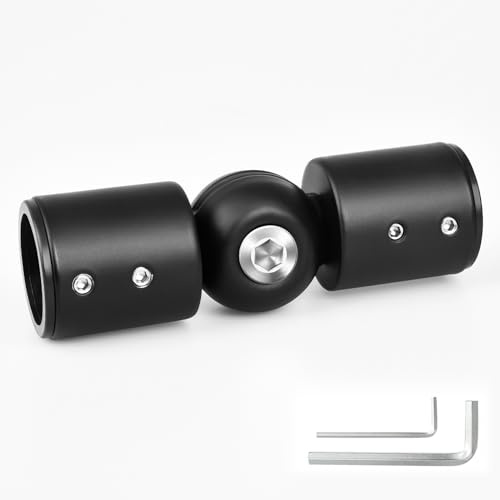 Robustes Erkerfenster-Vorhangstangen-Ellenbogengelenk-Set, verstellbarer Eckverbinder für 2,5 cm Gardinenstange, Schwarz, 1 Stück