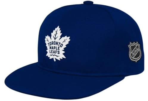 NHL Snapback Kappe Junior, mit Flache Krempe, Teamlogos vorne, Logo seitlich (DE/NL/SE/PL, Alter, Einheitsgröße, Blau - Toronto Maple Leafs)