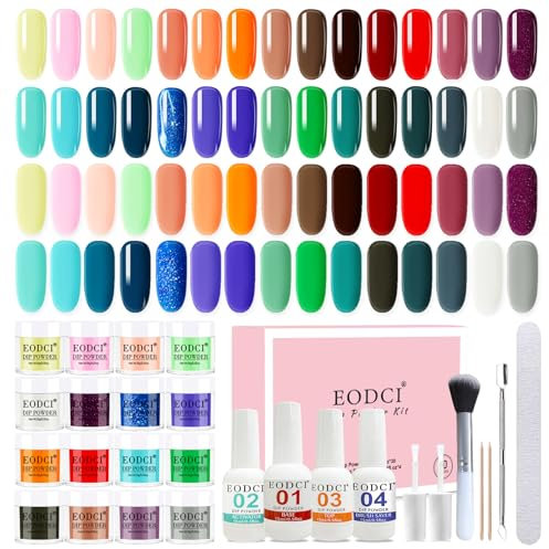 41PCS Dipping Powder Nails Kit, 30 Farben Gelb Braun Glitzer Dip Pulver Dip Liquid Base Top Activator Brush Saver Dip Nagelset French Maniküre Nägel Selber Machen Valentinstags Geschenke
