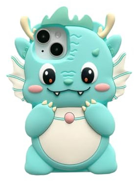 SGVAHY Case for iPhone 12 Pro Cute Kawaii 3D Cartoon Dragon Green Soft Silicone Bumper Shockproof Cover Protective Case for Kids Girls