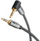 goobay 65277 Cavo audio AUX 0,5m / spina angolare a 90 gradi/jack da 3,5 mm guaina in tessuto/Adatto per telefoni cellulari, console