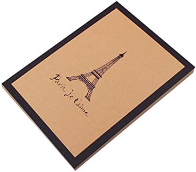 Operitacx Vintage Fotoalbum aus Kraftpapier mit Paris Turm Motiv Selbstgemacht Album zum Selbstgestalten Braunes Bastelpapier für Kreative Abschlussfeiern und Erinnerungserhalt