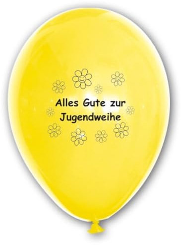 Latex-Luftballons Jugendweihe BUNT, ca. 30 cm, 10 Stück, biologisch abbaubar