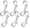 Anseom 6Pcs Mosquetón Doble de Buceo Inoxidable Gancho de Seguridad de Doble Extremo 87mm Doble Extremo Perno Hebilla para Escalada Camping Cincha