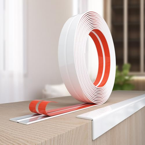 Peel and Stick Wall Molding Trim, Wall Corner Protector, Flexible Molding Trim for Tile and Wall Edges, Furniture Protection and Decoration, 10 Feet x 1.6 Inch, White