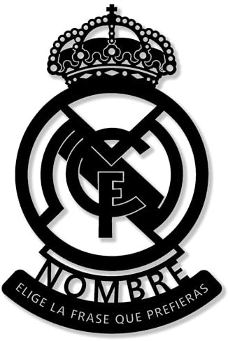 DIGIDU | Escudo R Madrid Pared - Personalizado con Nombre y Frase - Regalos R Madrid para Niños Hombre - Regalo Original Dia del Padre - Cumpleaños - Diseño en Madera