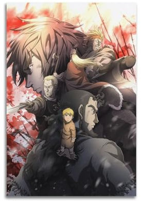 TULAOJI Vinland Saga Cartoon-Poster, dekoratives Poster, 2 dekorative Malerei, Druck, Leinwand, Wandkunst, Wohnzimmer, Schlafzimmer, Poster, Gemälde, 20 x 30 cm